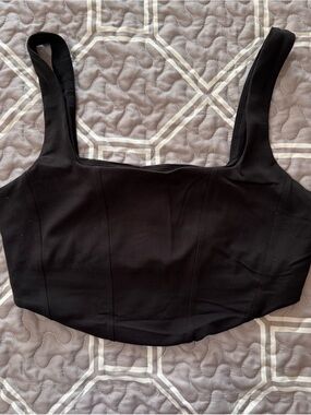 all in motion Black Athletic Top with Logo Tag